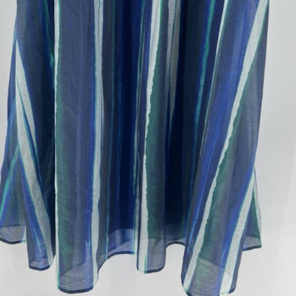Banana Republic Organza Tie Waist Maxi Dress Blue Striped Pockets Flowing - Picture 7 of 7